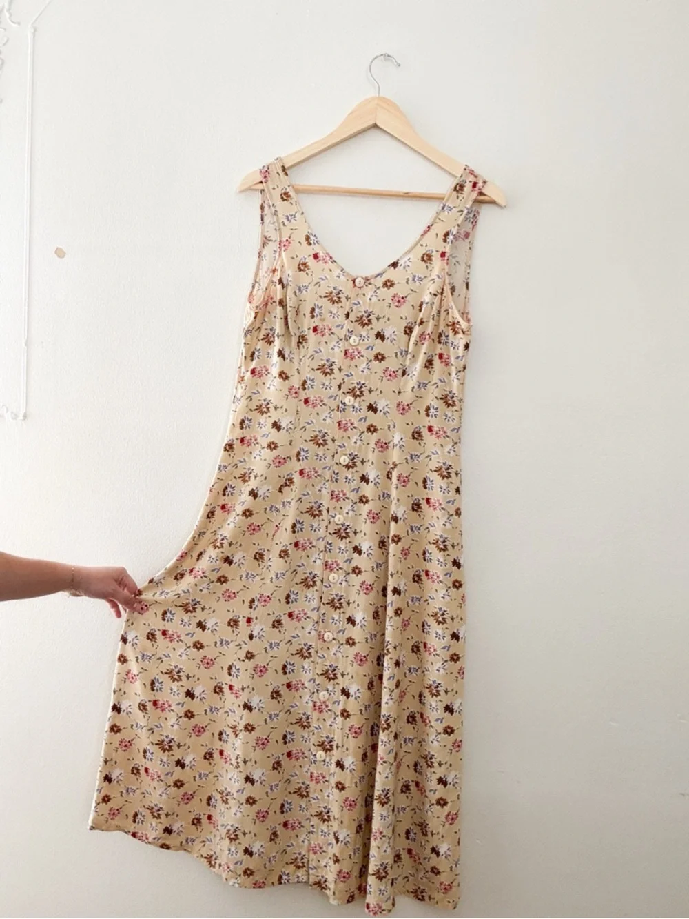 Vintage Yellow Floral Dress - Picture 2 of 5